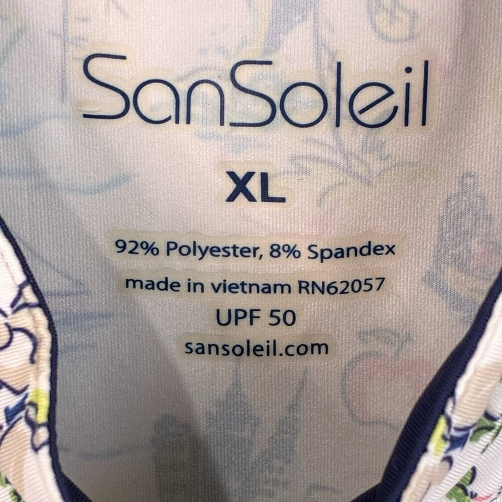 San Soleil Golf Polo Womens XL Florida Texas California Graphic White Sleeveless - Picture 2 of 8